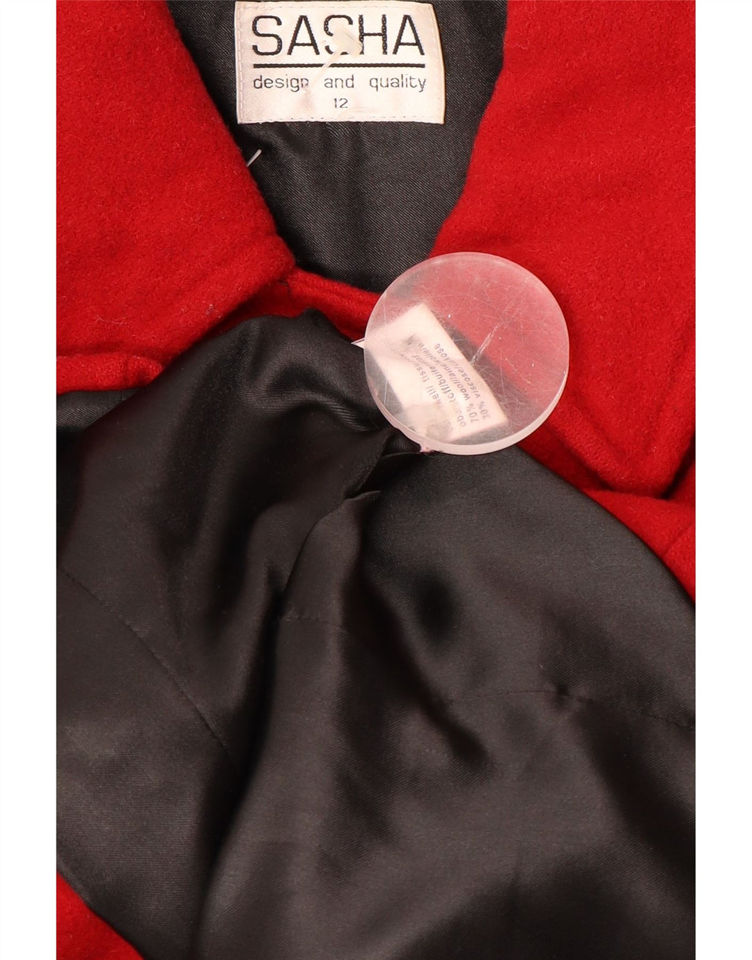 SASHA Zweireihiger Damenmantel UK 12 Mittelrote Wolle