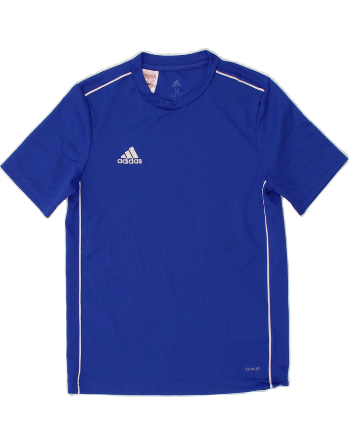 ADIDAS Boys Climalite T-Shirt Top 11-12 Years Medium Blue Polyester Vintage Adidas and Second-Hand Adidas from Messina Hembry 