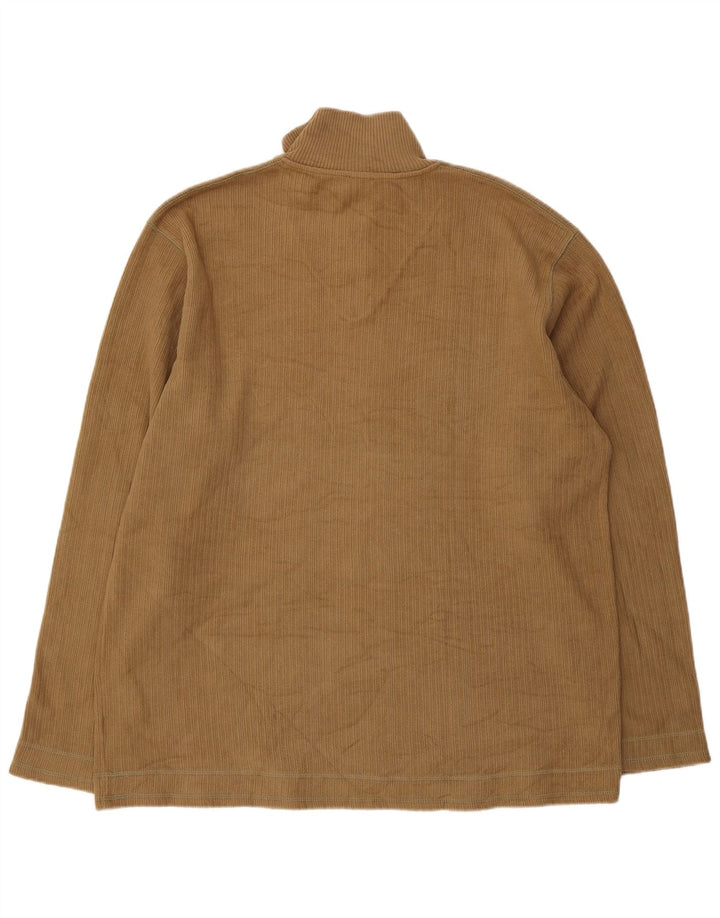 Joop Herren-Pullover mit Reißverschluss am Hals, XL, braune Baumwolle