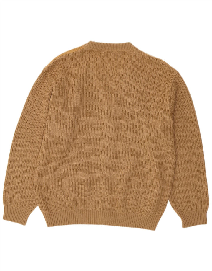 Malagrida Herren-Strickjacke, groß, beige, geometrisch
