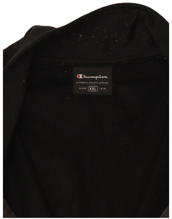 CHAMPION Herren-Trainingsanzugoberteil, 2XL, graues Colourblock-Polyester