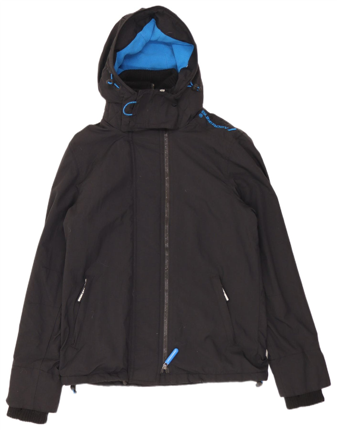 Superdry Herren Windcheater Kapuzen-Windjacke UK 36 Small Schwarz
