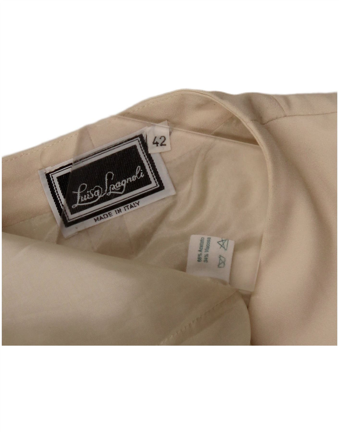 LUISA SPAGNOLI Damen 3-Knopf-Blazerjacke IT 42 Mittelbeige Acetat