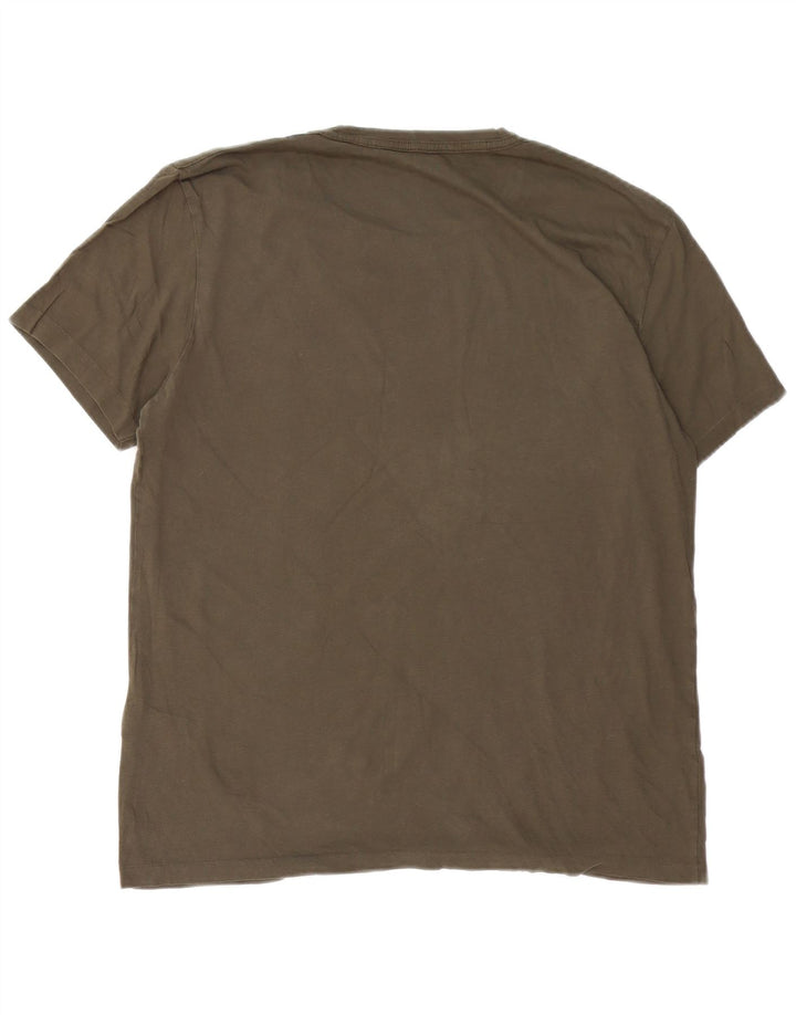 ALL SAINTS Herren T-Shirt Top Large Khaki Baumwolle