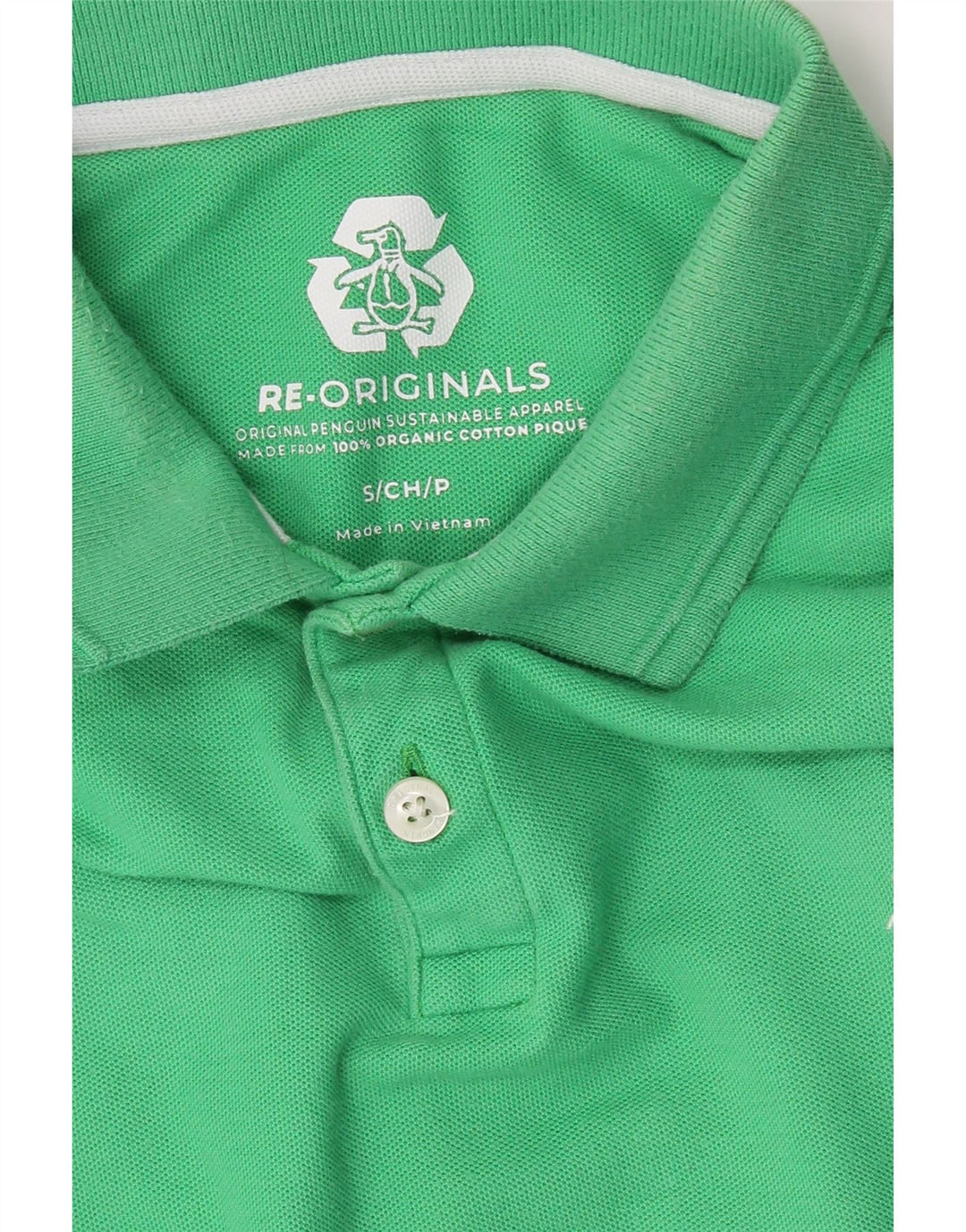 PENGUIN Mens Polo Shirt Small Green Cotton Vintage Penguin and Second-Hand Penguin from Messina Hembry 