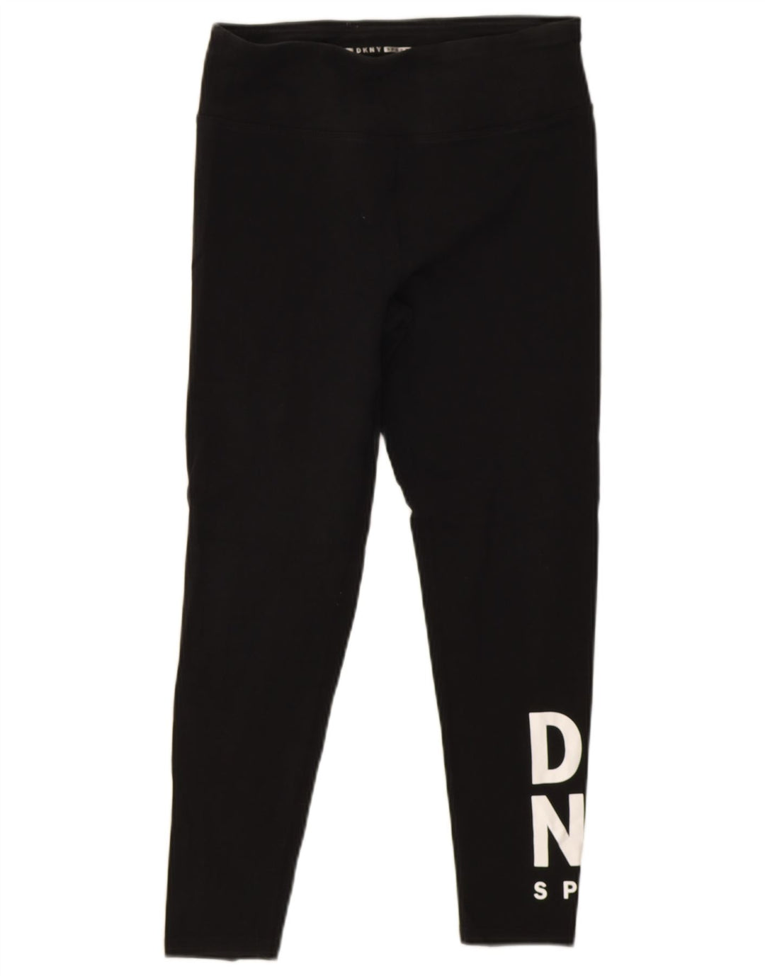 DKNY Damen Graphic Leggings UK 12 Medium Schwarz