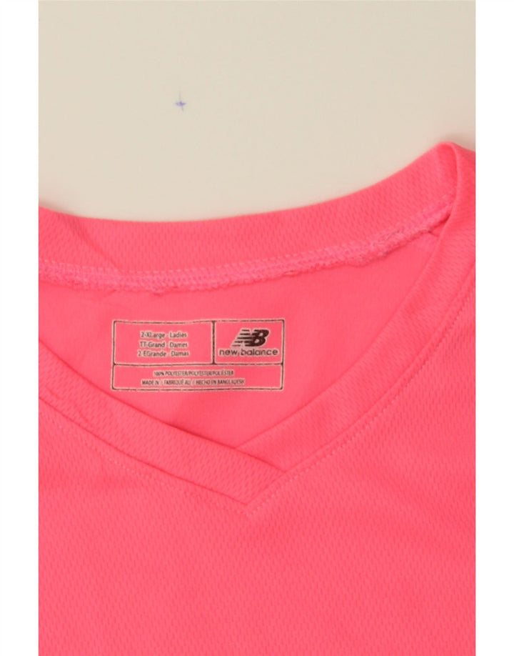 NEW BALANCE Womens Vest Top UK 20 2XL Pink Polyester Vintage New Balance and Second-Hand New Balance from Messina Hembry 