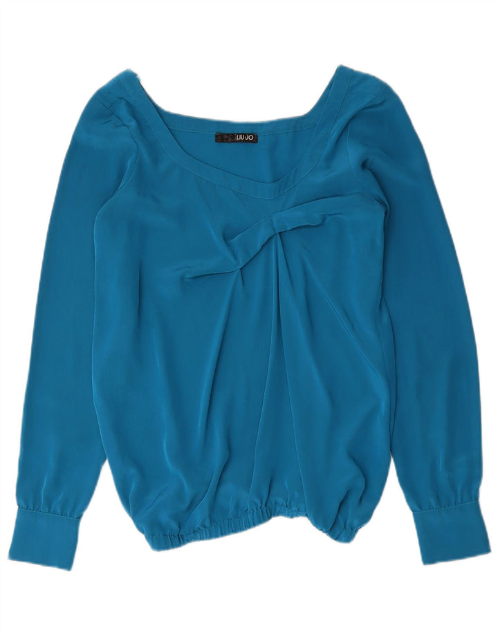 Liu Jo Langarm-Blusenoberteil für Damen IT 42 Mittelblaues Polyester