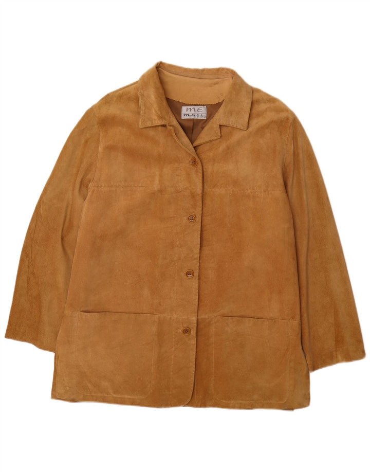 Martin Eden Damen-Blazerjacke aus Wildleder mit 4 Knöpfen IT 48 XL Beige Leder