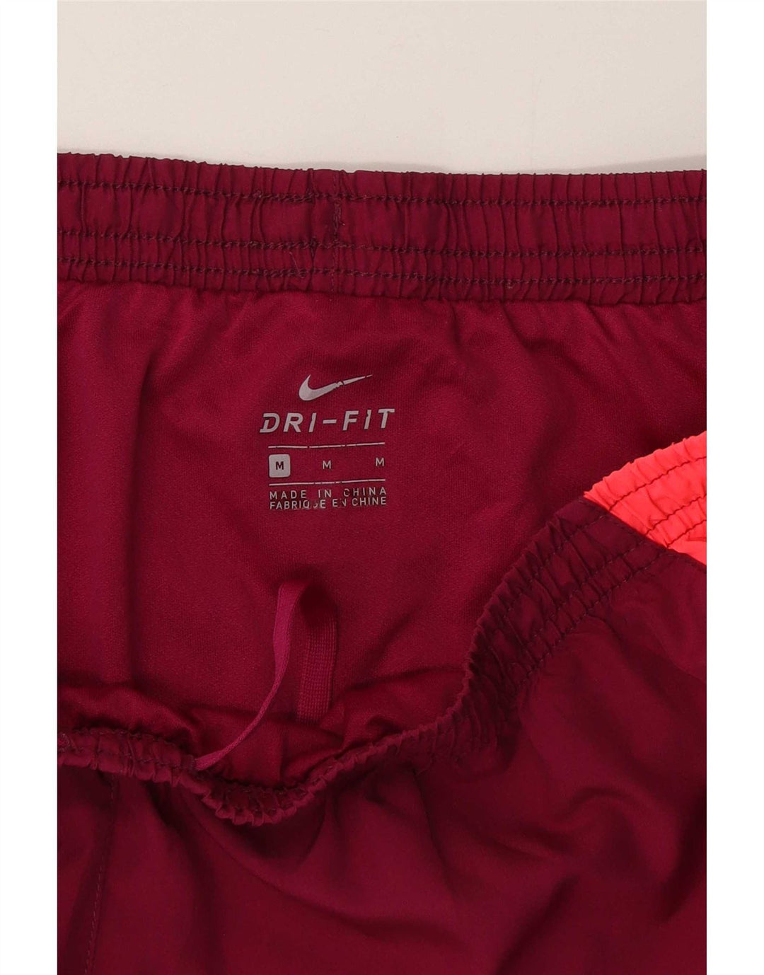 Nike Damen-Sportshorts UK 12 Mittelrotes Colourblock-Polyester