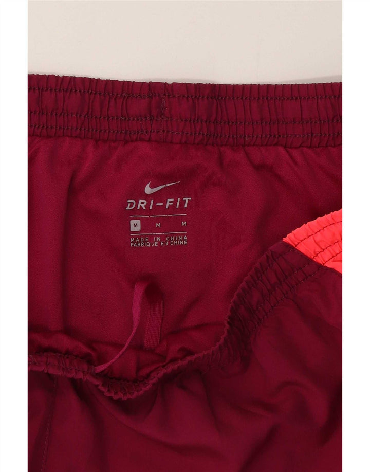 Nike Damen-Sportshorts UK 12 Mittelrotes Colourblock-Polyester