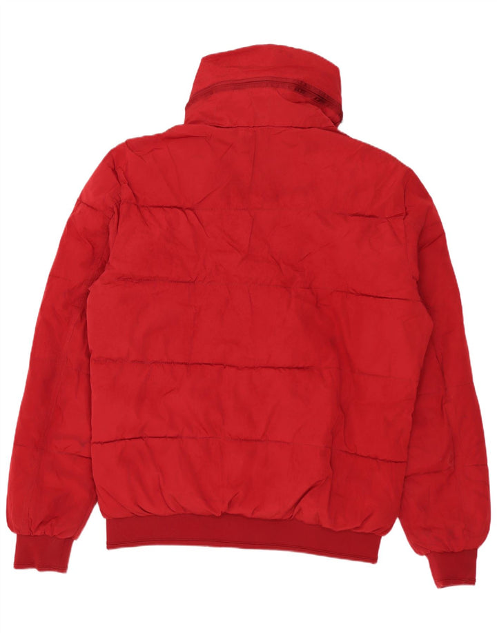 ZARA Herren Wattierte Jacke UK 40 Large Rot Polyester