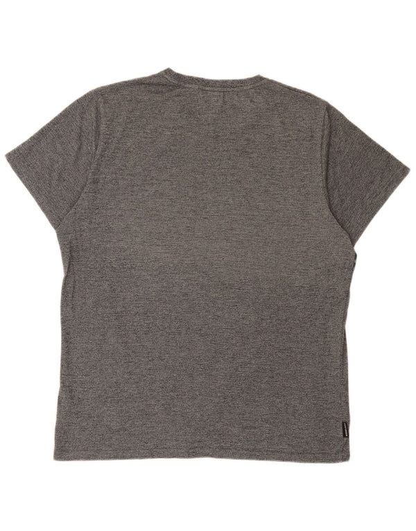 Superdry Herren Grafik-T-Shirt-Oberteil 3XL aus grauer Colourblock-Baumwolle