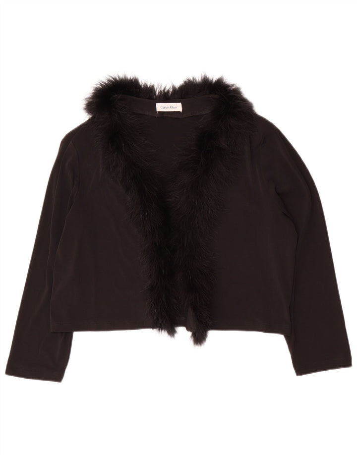 CALVIN KLEIN Damen Bolero-Oberteil mit 3/4-Ärmeln, UK-Größe 14, Größe L, Schwarz, Polyester