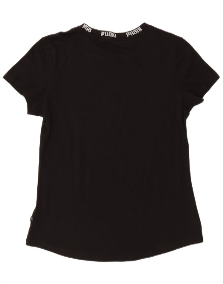 PUMA Damen Graphic T-Shirt Top UK 14 Medium Schwarz