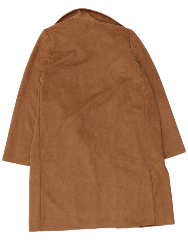 Zara Womens Overcoat UK 10 Small Brown Polyester