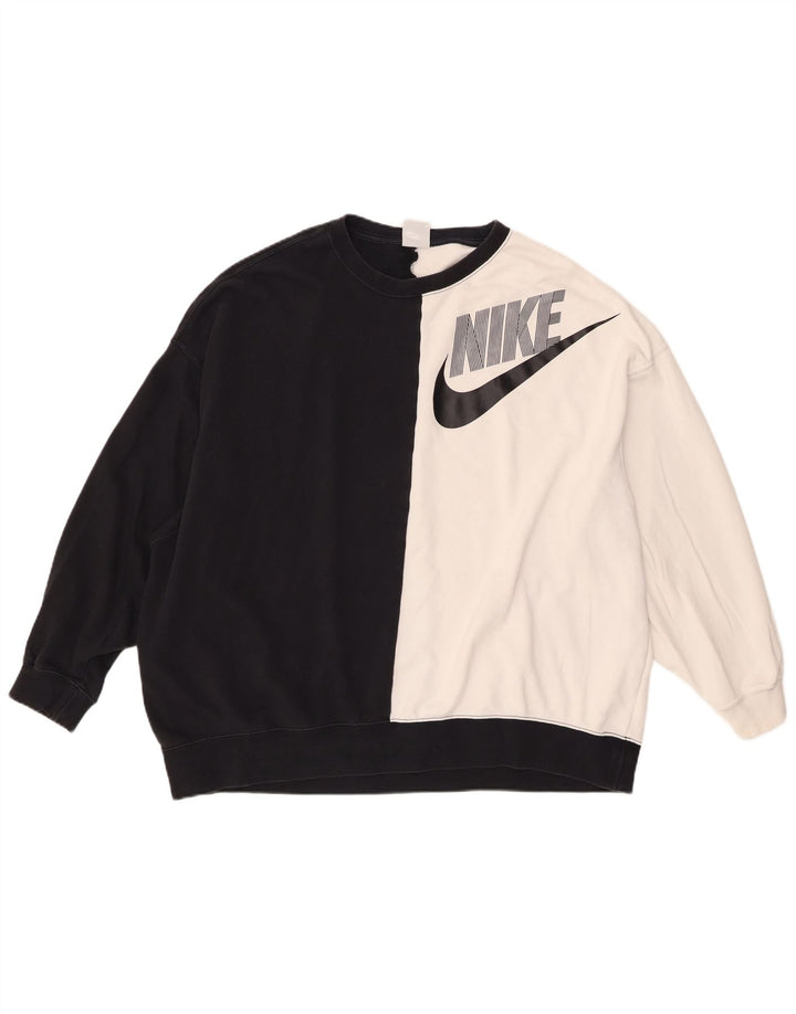 Nike Damen-Sweatshirt mit grafischem Print, Gr. 10, Größe S, Schwarz, Farbblock