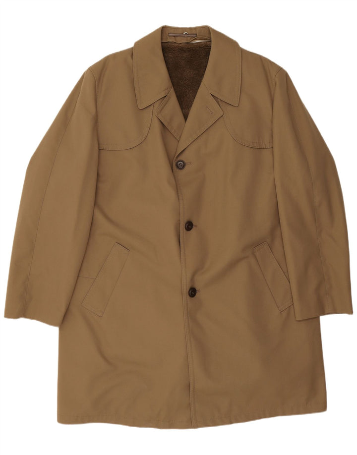 Vintage Herren Trenchcoat EU 58 4XL Beige Polyacryl