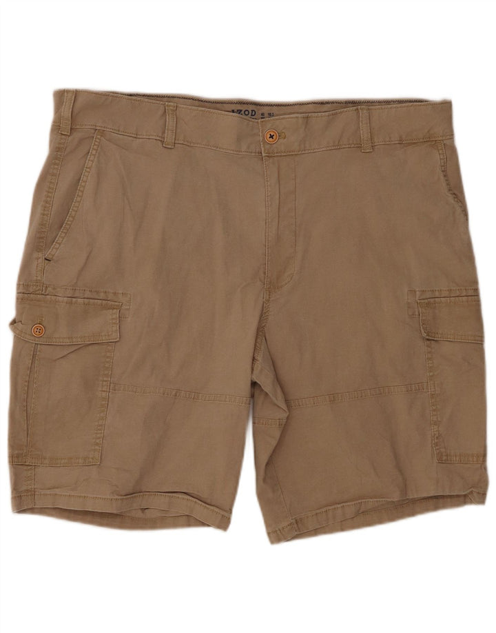 IZOD Herren Salt Water Cargo Shorts W40 XL Beige Baumwolle