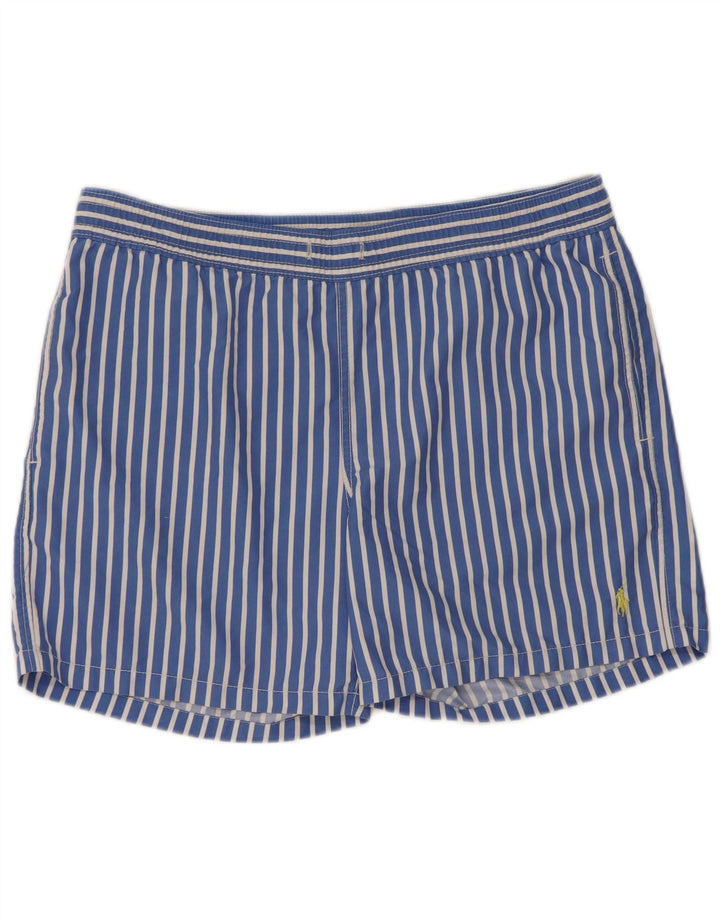 Polo Ralph Lauren Herren-Badeshorts aus mittelblau gestreiftem Polyester