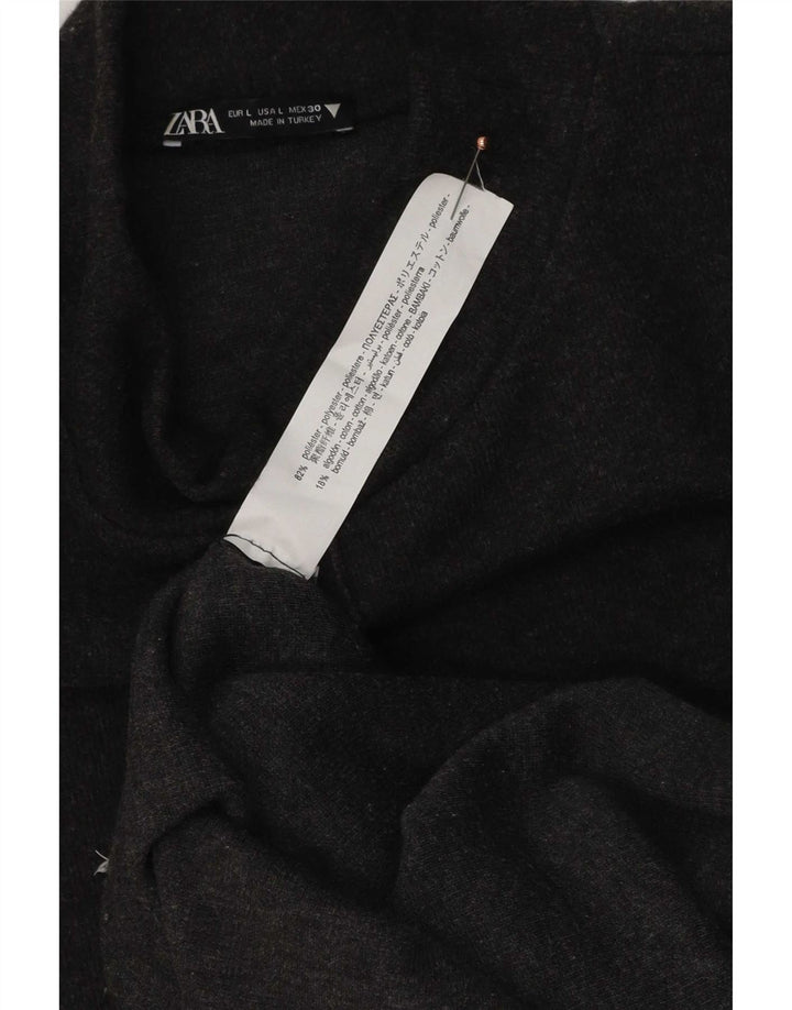 Zara Damen Pulloverkleid UK 16 Large Grau Polyester