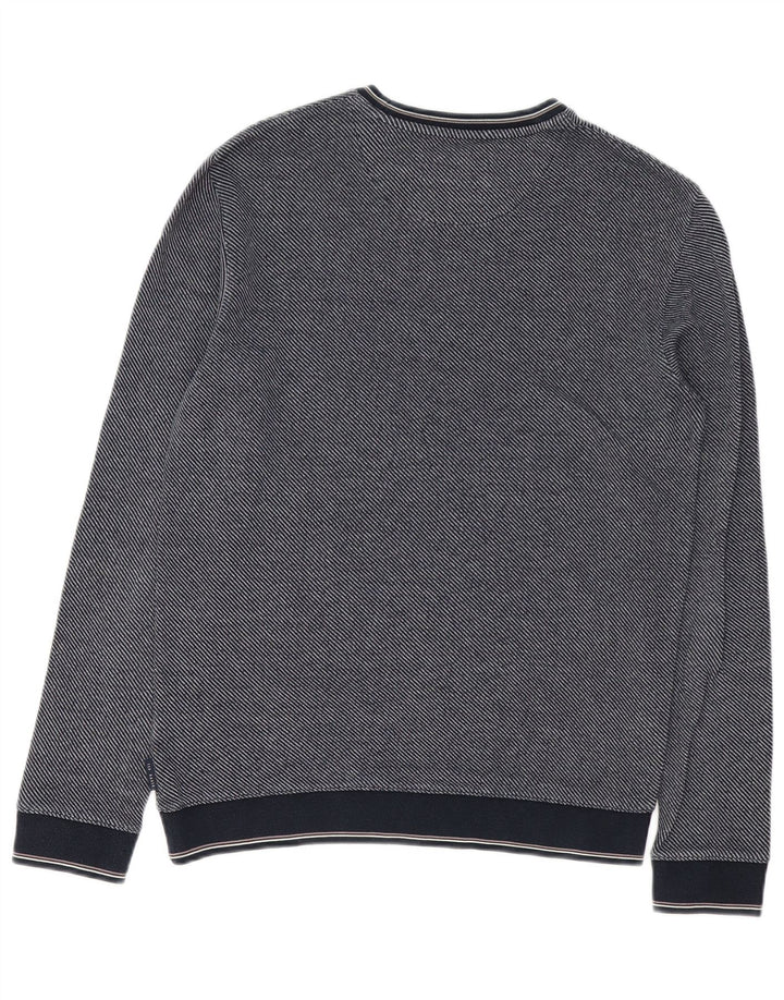 Ted Baker Herren-Sweatshirt-Pullover, Größe 2, klein, marineblaue Baumwolle