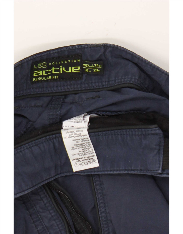 Marks & Spencer Herren-Cargohose mit gerader Passform und normaler Passform, W38 L29, Marineblau