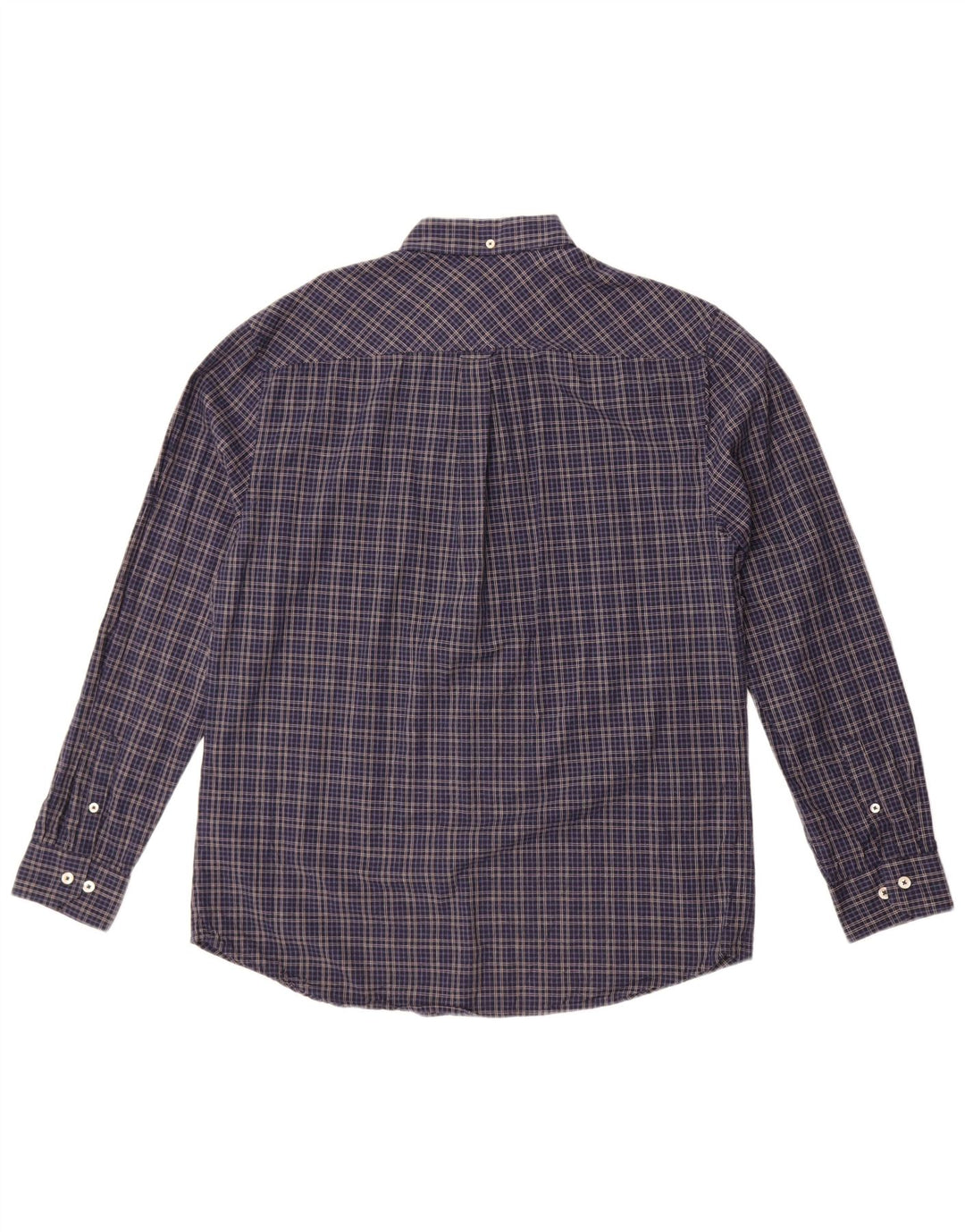 Ben Sherman Herrenhemd, groß, marineblau, kariert, Baumwolle