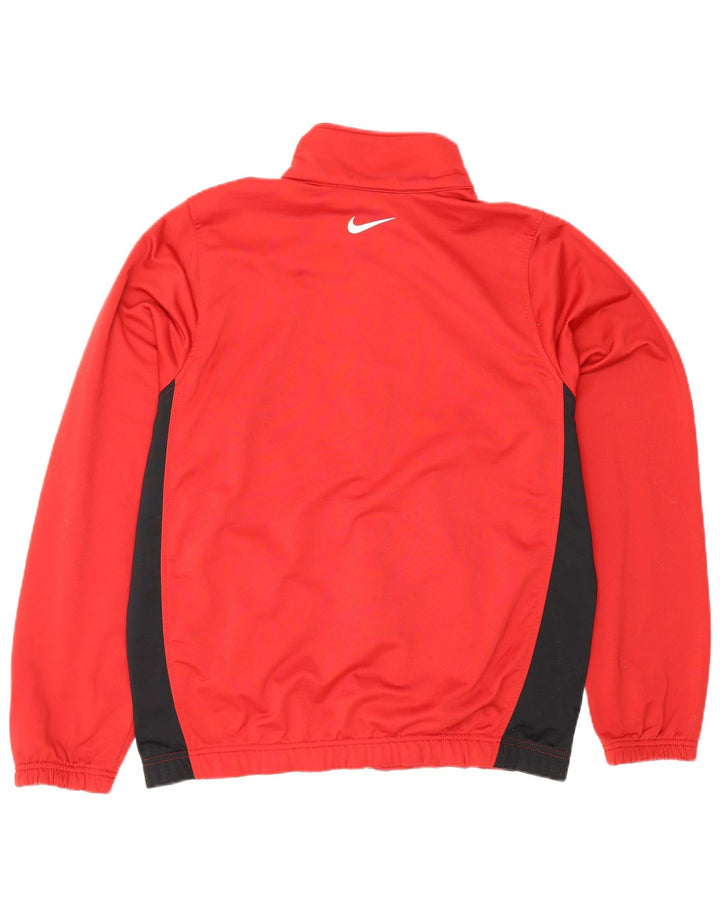 Nike Herren-Trainingsanzug-Top-Jacke, Mittelrot, Farbblock