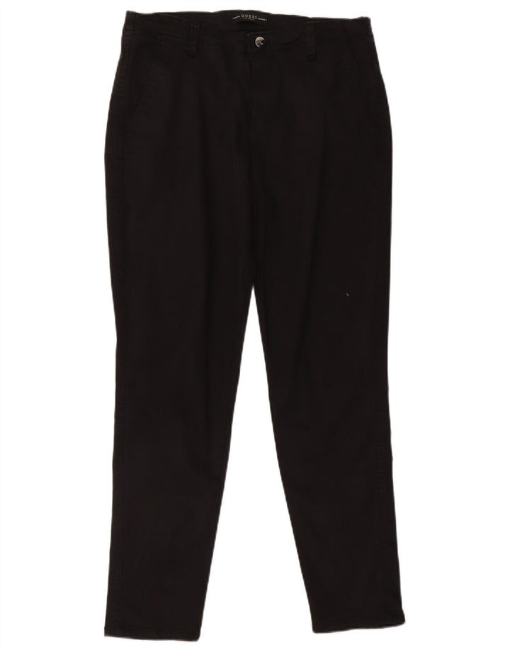 Guess Slim Chino-Hose für Damen, W31, L29, schwarzes Lyocell