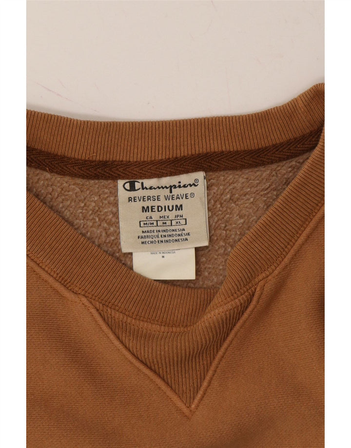 CHAMPION Womens Reverse Weave Graphic Sweatshirt Jumper UK 14 Medium Brown Vintage Champion and Second-Hand Champion from Messina Hembry 