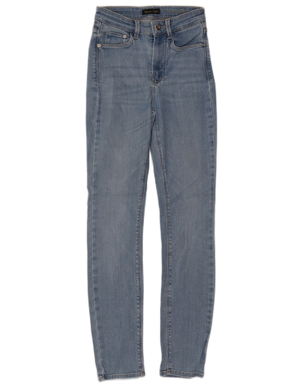 Massimo Dutti Damen High Rise Skinny Jeans EU 34 2XS W24 L29 Blaue Baumwolle