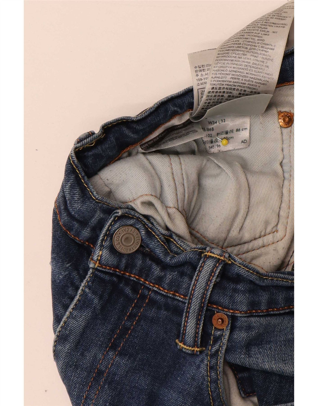 Levi's Herren Slim Jeans W34 L32 Blaue Baumwolle