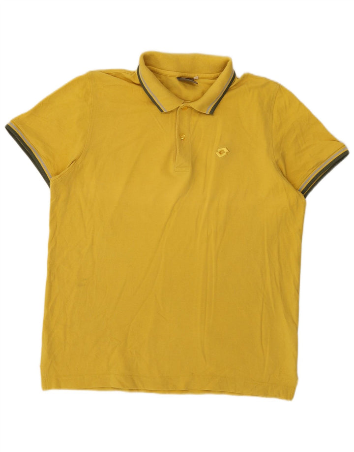 Lotto Herren Poloshirt Mittelgelb gestreift