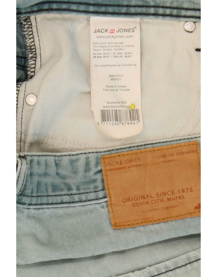 Jack & Jones Herren Tim Slim Jeans W36 L34 Blaue Baumwolle