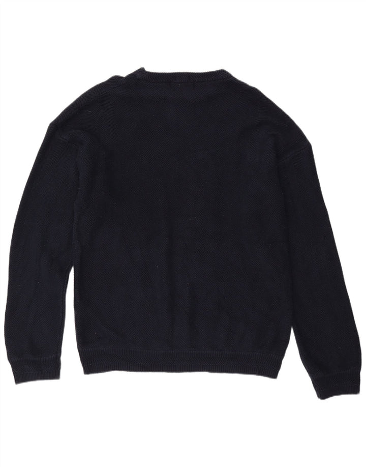 CHAPS RALPH LAUREN Herren-Pullover mit U-Boot-Ausschnitt, XL, Marineblau, Fischgrätenmuster