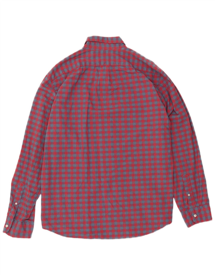 J. CREW Herren-Hemd mit klassischer Passform, großes rotes Gingham-Baumwolle