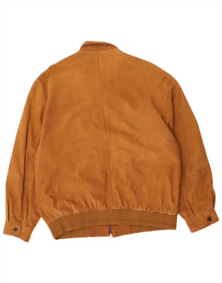 Daniel Hechter Herren Wildleder Bomberjacke UK 40 Großes braunes Leder