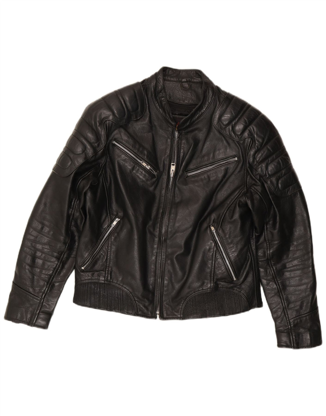 Xelement Herren-Leder-Bikerjacke, UK 40, großes schwarzes Leder