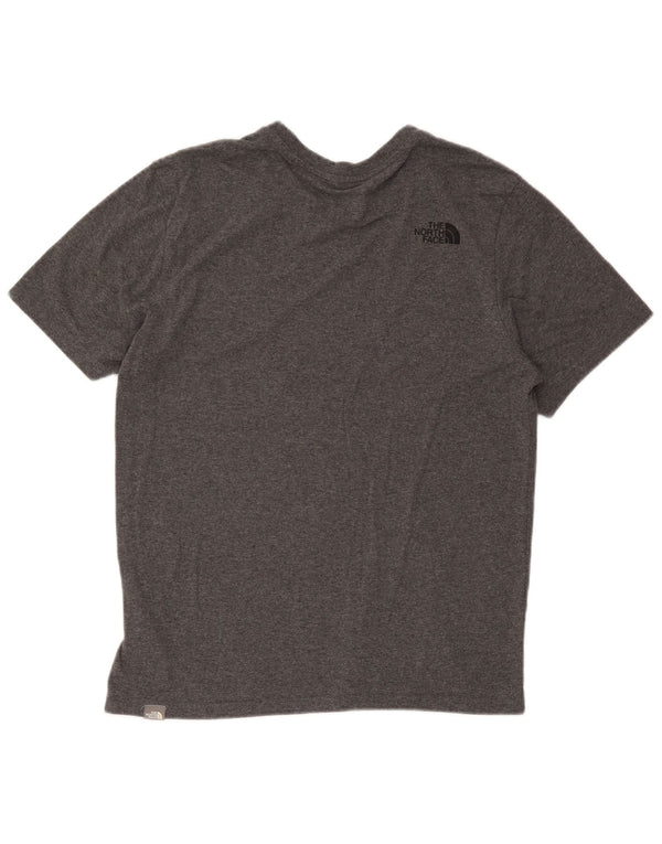 The North Face Herren-T-Shirt-Oberteil aus mittelgrau gesprenkelter Baumwolle