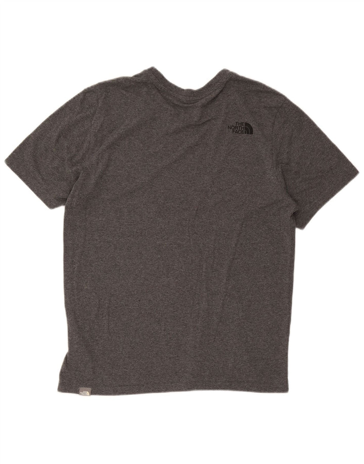 The North Face Herren-T-Shirt-Oberteil aus mittelgrau gesprenkelter Baumwolle