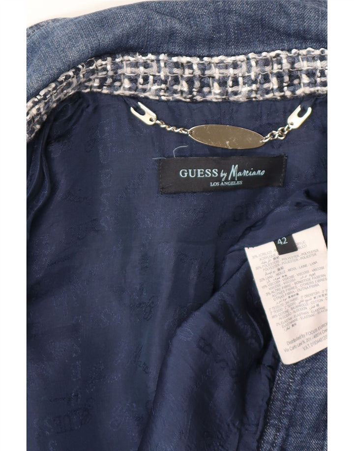 Guess By Marciano Damen Bomberjacke mit abstraktem Muster IT 42 Mittelblau