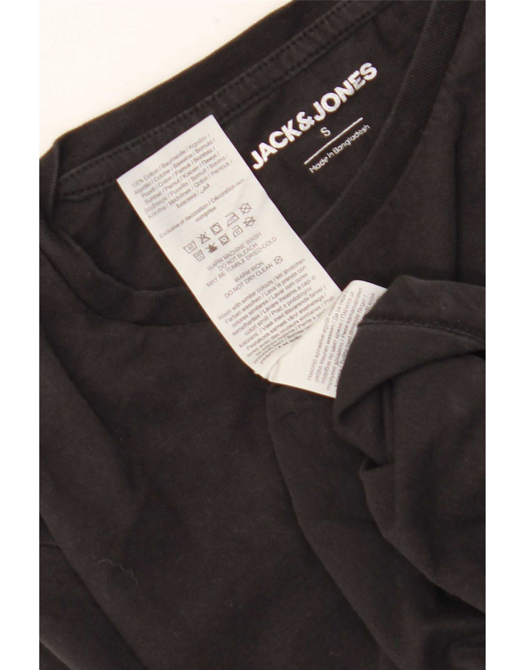Jack & Jones Herren T-Shirt Top Small Schwarz Baumwolle