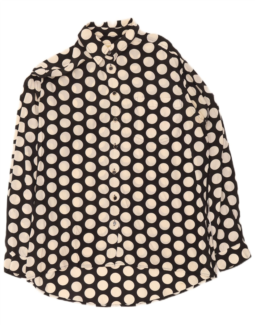 Michael Kors Damen Longline-Übergroßes Hemd UK 10 Small Black Polka Dot