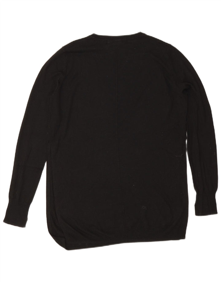 Zara Damen-Pullover, übergroß, U-Boot-Ausschnitt, Gr. 10, Größe S, Schwarz