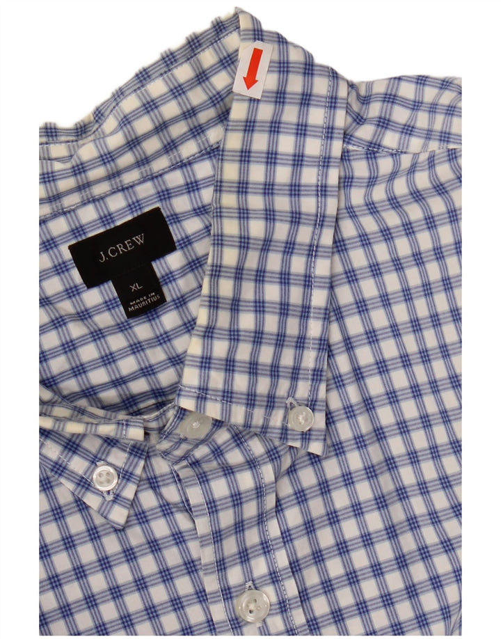 J. CREW Herrenhemd XL, blau kariert, Baumwolle