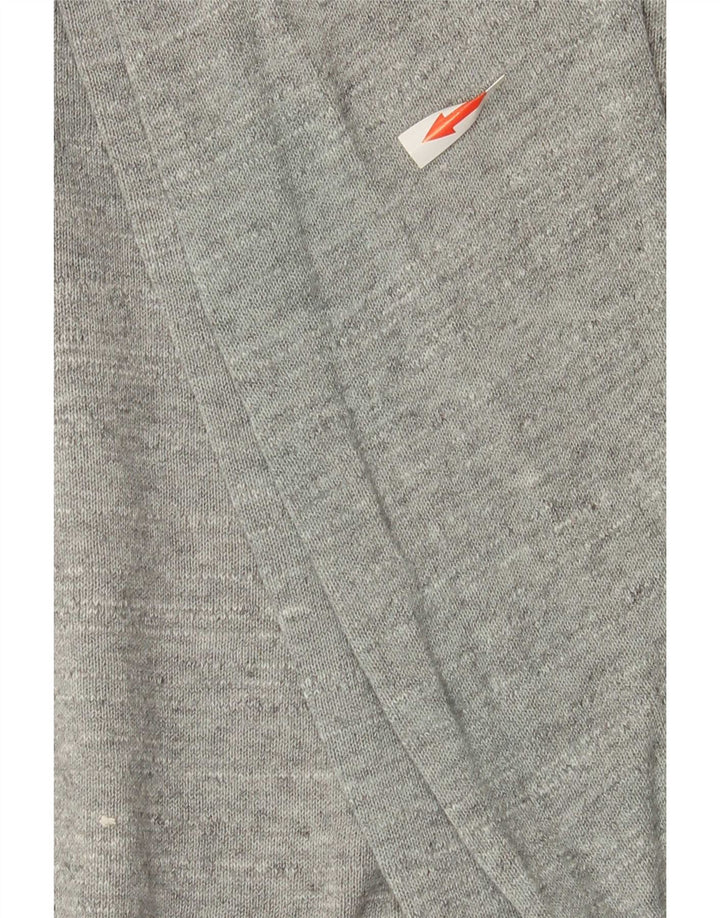 Fred Perry Herren-Pullover mit Rundhalsausschnitt, XL, graue Farbblock-Baumwolle