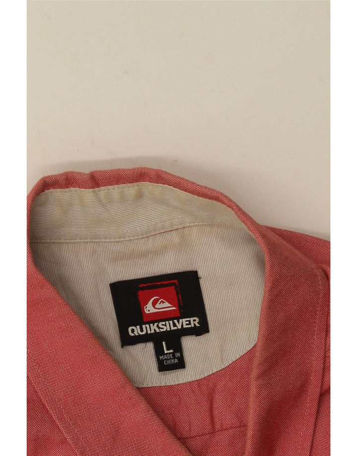 Quiksilver Herren-Kurzarmhemd, Größe L, Rot, Baumwolle