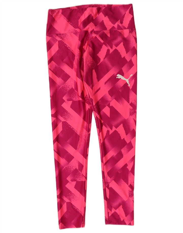 Puma Damen Leggings UK 12 Mittelrosa Geometrisch