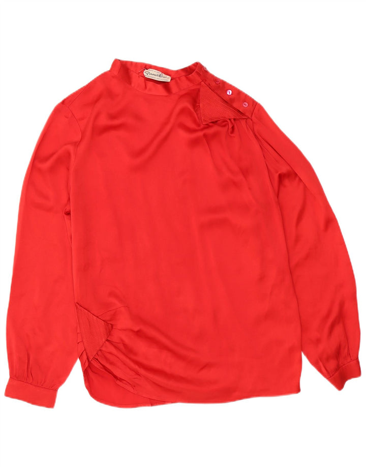 Vintage Damen LangarmBluse Top IT 42 Mittelrot